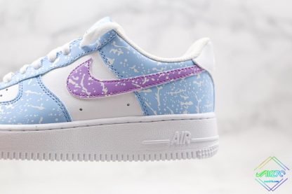Nike Air Force 1 Blue Paint Splatte Purple lateral