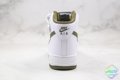 Nike Air Force 1 Mid White Army Green heel