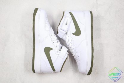 Nike Air Force 1 Mid White Army Green paneal