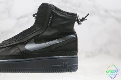 Nike Air Force 1 Shell Black Dark Grey swoosh