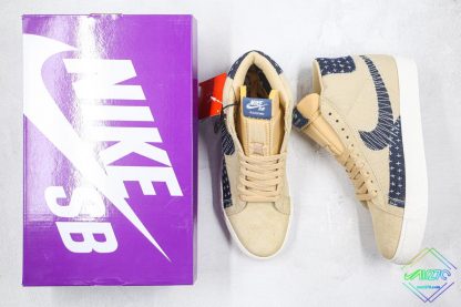 Nike SB Zoom Blazer Mid Sashiko Sesame tongue