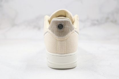 Stussy x Nike Air Force 1 Lows Fossil Stone heel