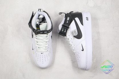 Air Force 1 Mid Utility White Black swoosh Velcro