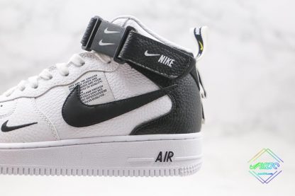 Air Force 1 Mid Utility White Black swoosh panel