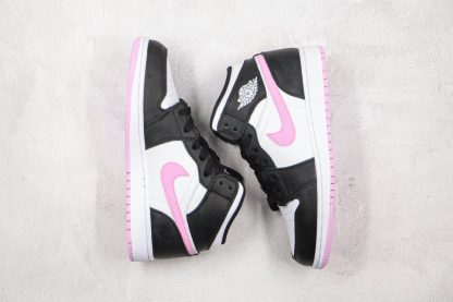 GS Jordan 1 Mid White Black Light Arctic Pink panels