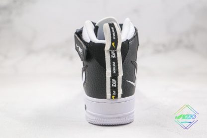 Men Women Air Force 1 Mid Utility White Black heel