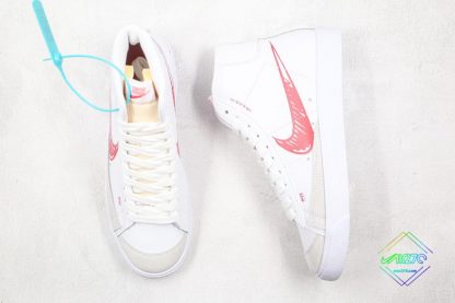 Nike Blazer Mid 77 Sketch White Red tongue