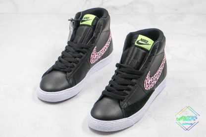 Nike Blazer Mid Black Pink Cheetah tongue