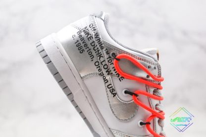 Off-Whitex Nike Dunk Silver text