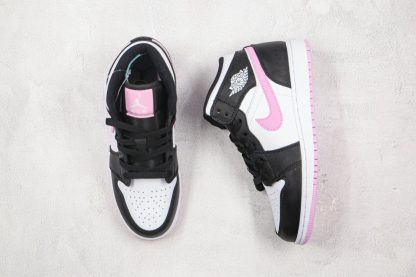 new GS Jordan 1 Mid White Black Light Arctic Pink