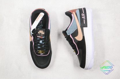 AF-1 1 Shadow Black Light Arctic Pink tongue