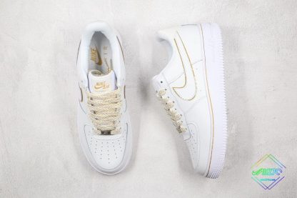 Air Force 1 Low White outlined Metallic Gold