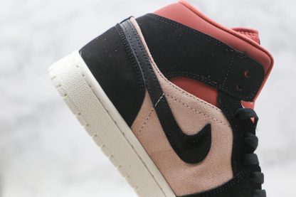 Air Jordan 1 Mid Burgundy Dusty Pink black swoosh