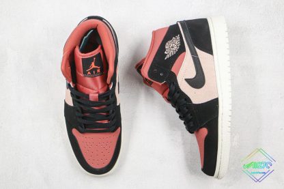 Air Jordan 1 Mid Burgundy Dusty Pink tongue