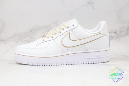 Nike Air Force 1 Low White outlined Metallic Gold