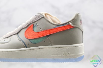 Air Force1 Low 07 Sail Grey Orange swoosh