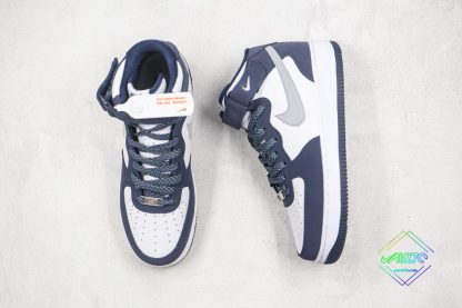 Nike Air Force 1 07 Mid White Navy tongue
