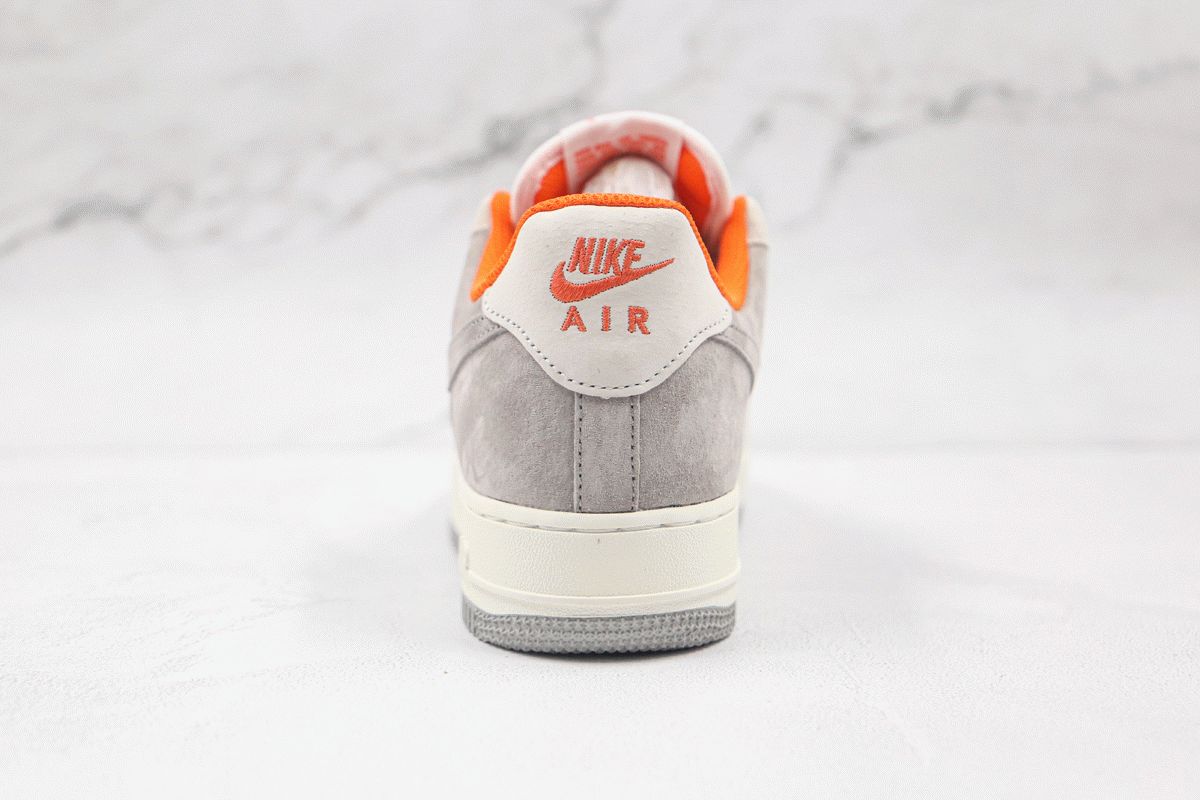 grey and orange air force ones