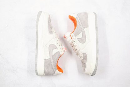 Grey White Orange Nike Air Force One 1 on sale
