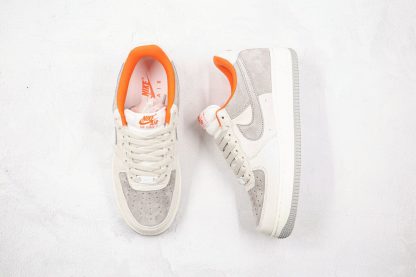 Grey White Orange Nike Air Force One 1 sneaker