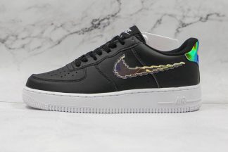 Air Force 1 Black Pixelated Iridescent Swoosh