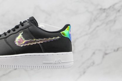 Air Force 1 Black Pixelated Iridescent Swoosh lateral