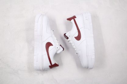 Air Force 1 Low Pixel SE White Burgundy on sale