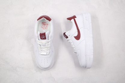 Air Force 1 Low Pixel SE White Burgundy tongue