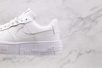 Air Force 1 Low Pixel Triple White cut out swoosh