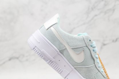 Air Force 1 Pixel Glacier Blue Mint Green lateral swoosh