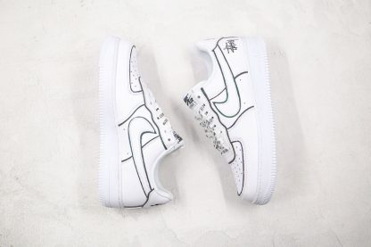 NK Air Force 1 Low White Black Signature Shoes