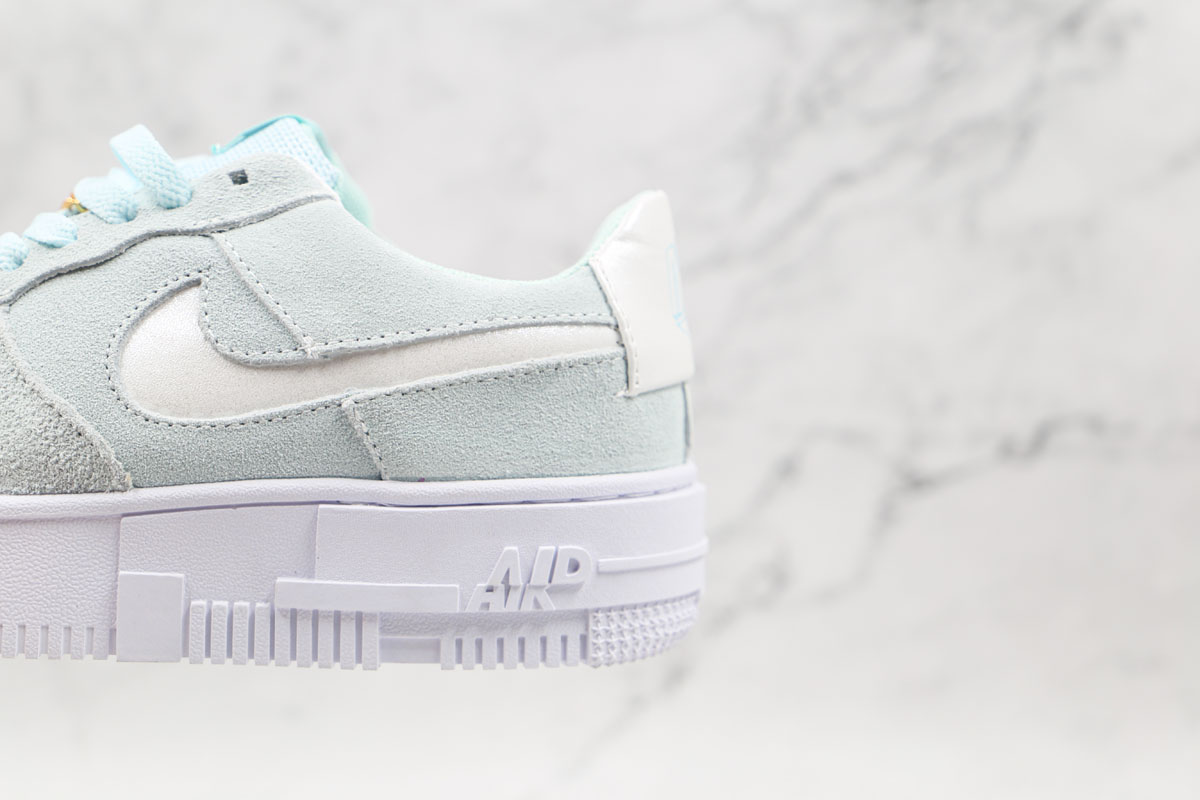 mint green and white air force 1