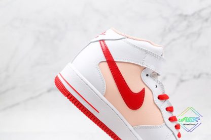 Nike Air Force 1 07 Mid White Red Sand panel