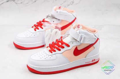 Nike Air Force 1 07 Mid White Red Sand sneaker