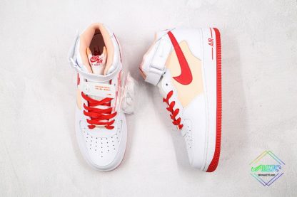 Nike Air Force 1 07 Mid White Red Sand tongue