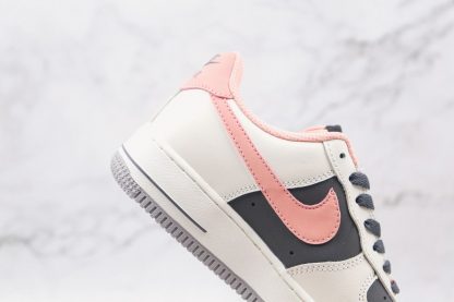 Nike Air Force 1 AF1 Beige Rust Pink lateral side swoosh