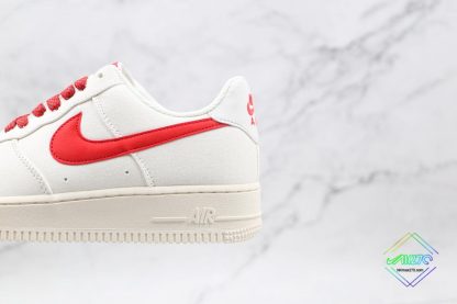 Nike Air Force 1 Low Canvas White Gym Red swoosh