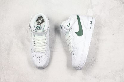 Nike Air Force 1 Mid White Gorge Green tongue