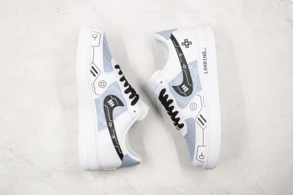 Nike Air Force 1 PS5 Buttons White Gray lateral swoosh