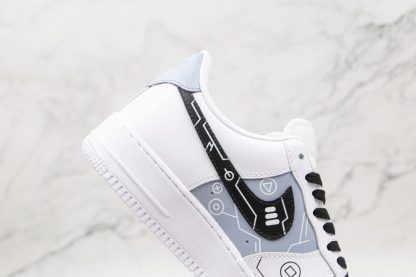 Nike Air Force 1 PS5 Buttons White Gray swoosh