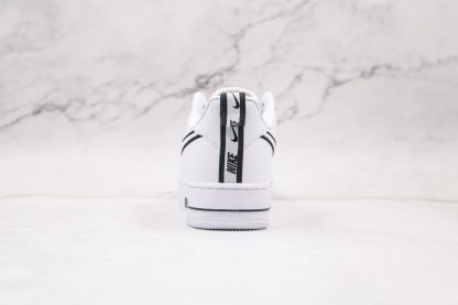 Nike Air Force 1 White Black Out Line Heel