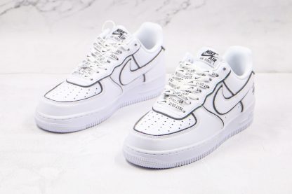 shop Air Force 1 Low White Black Signature Shoes