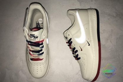 3M reflective Nike Air Force 1 07 Low Beige Red Navy