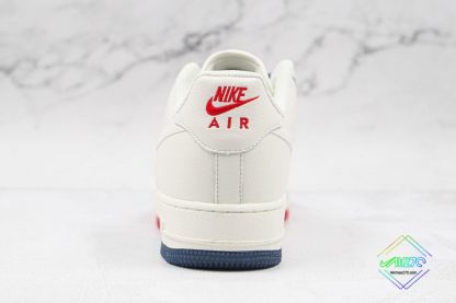 Nike Air Force 1 07 Low Beige Red Navy back heel