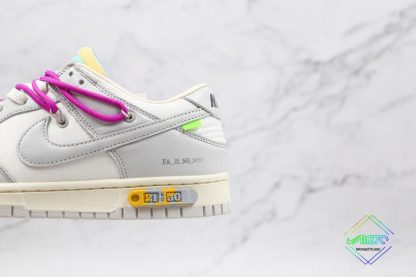 Off White Nike SB Dunk Wolf Grey Purple close look