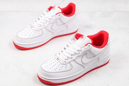 AF One Low 07 White University Red Contrast Stitch overall