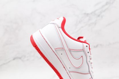 AF One Low 07 White University Red Contrast Stitch shoes