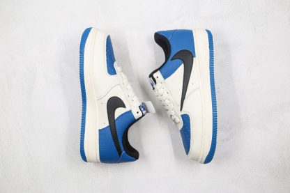 Air Force 1 Low White Blue Upside Down Swoosh black