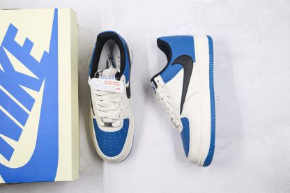 Air Force 1 Low White Blue Upside Down Swoosh vamp