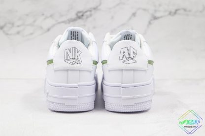 Air Force 1 Pixel White Green Cut-Out Swoosh heel